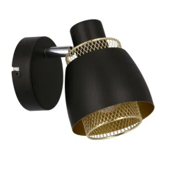 Oświetlenie Przedpokoju|Oświetlenie Jadalni></noscript>Candellux Lighting Aleksandria lampa kinkiet czarny 1x40w e14 klosz czarny+złoty