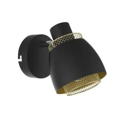 Oświetlenie Przedpokoju|Oświetlenie Jadalni></noscript>Candellux Lighting Aleksandria lampa kinkiet czarny 1x40w e14 klosz czarny+złoty