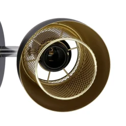 Oświetlenie Przedpokoju|Oświetlenie Jadalni></noscript>Candellux Lighting Aleksandria lampa kinkiet czarny 1x40w e14 klosz czarny+złoty