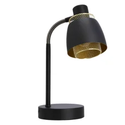 Oświetlenie Pokoju Dziecięcego|Oświetlenie Sypialni></noscript>Candellux Lighting Aleksandria lampa stołowa czarny 1x40w e14 klosz czarny+złoty