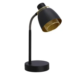Oświetlenie Pokoju Dziecięcego|Oświetlenie Sypialni></noscript>Candellux Lighting Aleksandria lampa stołowa czarny 1x40w e14 klosz czarny+złoty