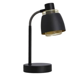 Oświetlenie Pokoju Dziecięcego|Oświetlenie Sypialni></noscript>Candellux Lighting Aleksandria lampa stołowa czarny 1x40w e14 klosz czarny+złoty