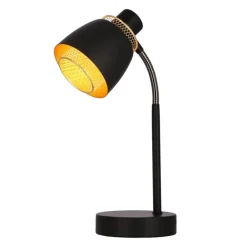 Oświetlenie Pokoju Dziecięcego|Oświetlenie Sypialni></noscript>Candellux Lighting Aleksandria lampa stołowa czarny 1x40w e14 klosz czarny+złoty