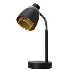 Oświetlenie Pokoju Dziecięcego|Oświetlenie Sypialni></noscript>Candellux Lighting Aleksandria lampa stołowa czarny 1x40w e14 klosz czarny+złoty