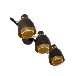 Oświetlenie Przedpokoju|Oświetlenie Jadalni></noscript>Candellux Lighting Aleksandria lampa sufitowa listwa czarny 3x40w e14 klosz czarny+złoty