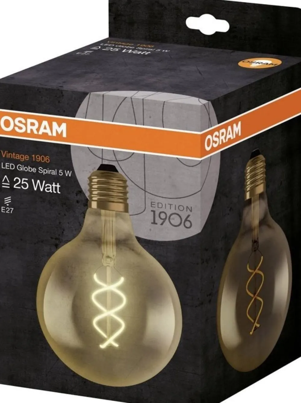 Żarówki>Osram Żarówka LED E27 4,5W 280LM 2000K VINTAGE GLOBE125 27