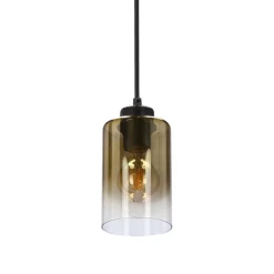 Oświetlenie Przedpokoju|Oświetlenie Jadalni></noscript>Candellux Lighting Aspra lampa wisząca czarny 1x60w e27 klosz bursztynowy