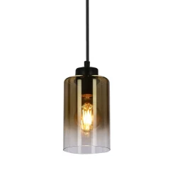 Oświetlenie Przedpokoju|Oświetlenie Jadalni></noscript>Candellux Lighting Aspra lampa wisząca czarny 1x60w e27 klosz bursztynowy