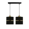 Oświetlenie Przedpokoju|Oświetlenie Jadalni>Candellux Lighting Assam lampa wisząca czarny+złoty 2x60w e27 abażur czarny+złoty pasek