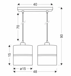 Oświetlenie Przedpokoju|Oświetlenie Jadalni>Candellux Lighting Assam lampa wisząca czarny+złoty 2x60w e27 abażur czarny+złoty pasek