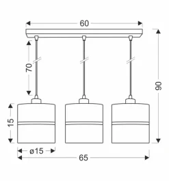 Oświetlenie Przedpokoju|Oświetlenie Jadalni>Candellux Lighting Assam lampa wisząca czarny+złoty 3x60w e27 abażur czarny+złoty pasek