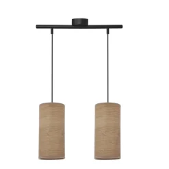 Oświetlenie Przedpokoju|Oświetlenie Jadalni>Candellux Lighting Ballo lampa wisząca czarny 2x60 e27 abażur orzechowy