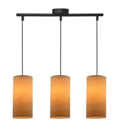 Oświetlenie Przedpokoju|Oświetlenie Jadalni>Candellux Lighting Ballo lampa wisząca czarny 3x60 e27 abażur orzechowy