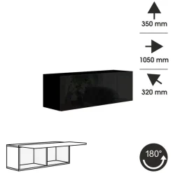Meble Młodzieżowe|Zestawy Mebli Do Salonu>BROMARKT Barek połysk 105 cm PREMIUM czarny