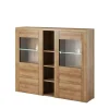 Komody>Helvetia Barek z oszklonymi drzwiczkami LARONA dąb riviera