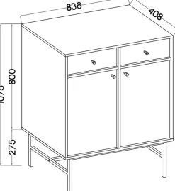 Komody></noscript>Lempert Beżowa dwudrzwiowa komoda do salonu 84 cm TOKEN beż piaskowy