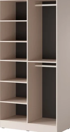 Meble Dla Dzieci|Zestawy Mebli Do Przedpokoju>PIASKI owa dwudrzwiowa szafa modułowa z półkami i drążkami 101 cm SIGMA beż