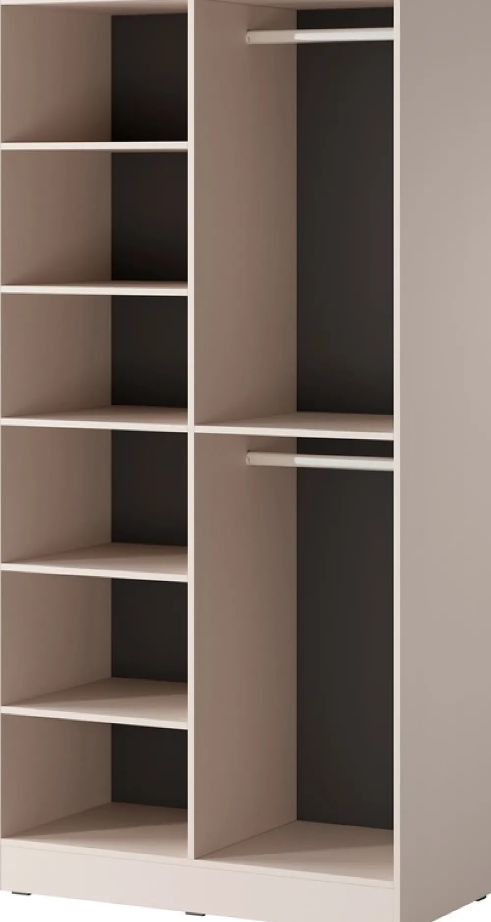 Meble Dla Dzieci|Zestawy Mebli Do Przedpokoju>PIASKI owa dwudrzwiowa szafa modułowa z półkami i drążkami 101 cm SIGMA beż