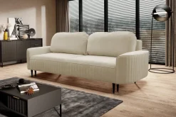 Meble Dla Dzieci|Kanapy I Sofy></noscript>LASKI Beżowa kanapa do salonu nowoczesna z funkcją spania i pojemnikiem VELINA