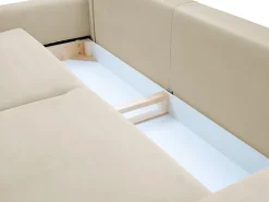 Meble Dla Dzieci|Kanapy I Sofy></noscript>LASKI Beżowa kanapa do salonu nowoczesna z funkcją spania i pojemnikiem VELINA