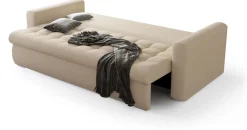 Meble Młodzieżowe|Kanapy I Sofy>BROMARKT Beżowa kanapa do salonu z funkcją spania i pojemnikiem LUIS