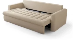 Meble Młodzieżowe|Kanapy I Sofy></noscript>BROMARKT Beżowa kanapa do salonu z funkcją spania i pojemnikiem LUIS
