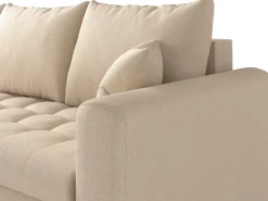 Meble Młodzieżowe|Kanapy I Sofy></noscript>BROMARKT Beżowa kanapa do salonu z funkcją spania i pojemnikiem LUIS