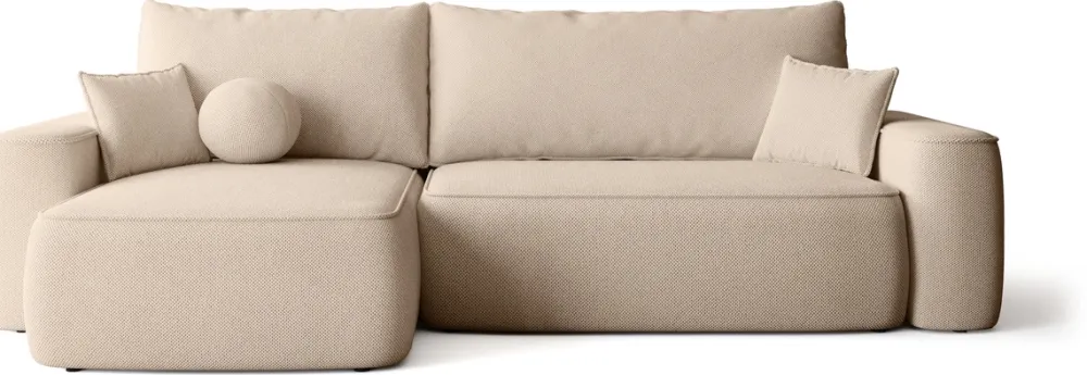 Meble Dla Dzieci|Meble Młodzieżowe>BROMARKT Beżowa kanapa narożna z funkcją spania do salonu CARMELLO DUO