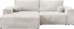 Meble Dla Dzieci|Meble Młodzieżowe>BROMARKT Beżowa kanapa rogowa z funkcją spania do salonu sztruksowa PABLO MINI