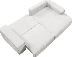 Meble Dla Dzieci|Meble Młodzieżowe></noscript>BROMARKT Beżowa kanapa rogowa z funkcją spania do salonu sztruksowa PABLO MINI