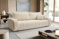 Meble Dla Dzieci|Meble Młodzieżowe></noscript>LASKI Beżowa kanapa rozkładana do salonu BLISS z pojemnikiem