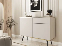 Zestawy Mebli Do Salonu|Komody></noscript>PIASKI owa komoda dwudrzwiowa z szufladami 107 cm ORVIETO beż