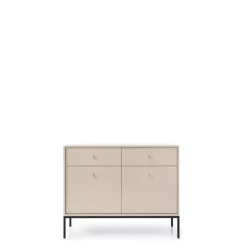 Komody|Szafy Dwudrzwiowe>PIASKI owa komoda na nóżkach MONTI beż