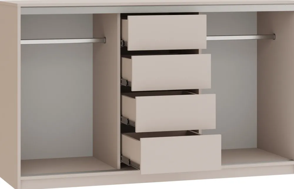 Komody>BROMARKT Beżowa komoda przesuwna 160 cm z szufladami do sypialni TOP beż piaskowy