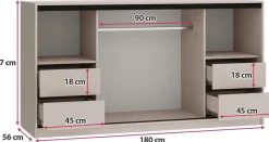 Komody></noscript>BROMARKT Beżowa komoda przesuwna z szufladami 180 cm LOFT beż piaskowy
