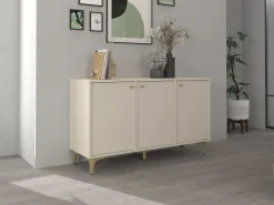 Komody>Lempert Beżowa komoda z drzwiami i szufladami 125 cm TOKEN beż piaskowy