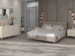 Komody></noscript>Lempert Beżowa komoda z drzwiami i szufladami 125 cm TOKEN beż piaskowy