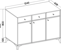 Komody></noscript>Lempert Beżowa komoda z drzwiami i szufladami 125 cm TOKEN beż piaskowy
