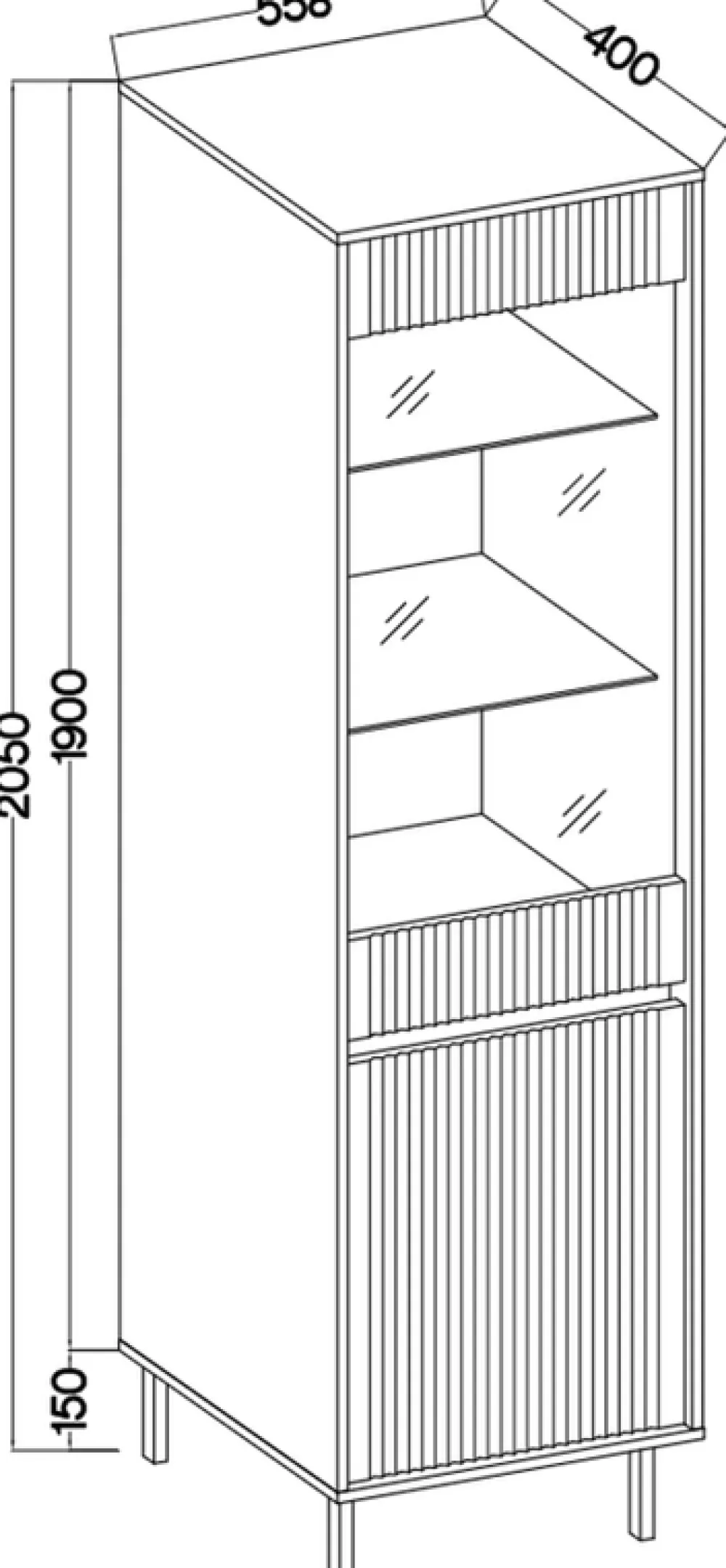 Zestawy Mebli Do Salonu|Witryny>Lempert Beżowa nowoczesna witryna do salonu 56 cm na nóżkach OMEGA beż piaskowy