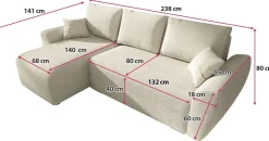 Narożniki></noscript>IZABELLA MEBLE Beżowa rogówka do salonu z funkcją spania i pojemnikiem ROTTERDAM