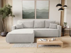 Narożniki|Meble Dla Dzieci>BROMARKT Beżowa rozkładana kanapa narożna do salonu HAVANA