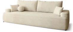 Meble Młodzieżowe|Kanapy I Sofy></noscript>BROMARKT Beżowa sofa boucle z funkcją spania do salonu CARMELLO