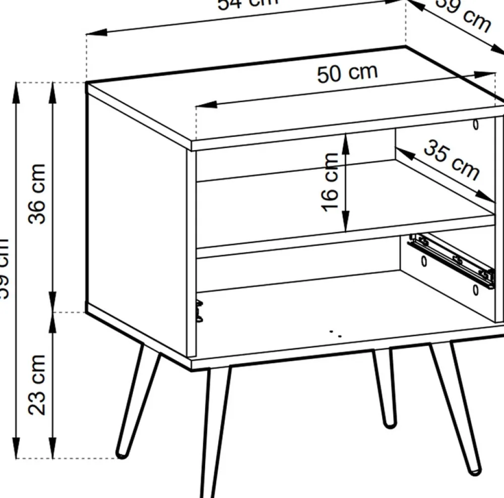 Szafki Nocne>PIASKI owa szafka nocna z szufladą 54 cm ORVIETO beż