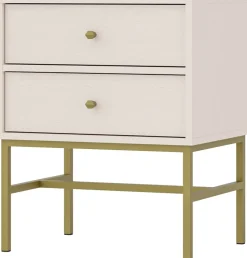 Zestawy Mebli Do Salonu|Szafki Nocne>Lempert Beżowa szafka nocna z szufladami 52 cm TOKEN beż piaskowy