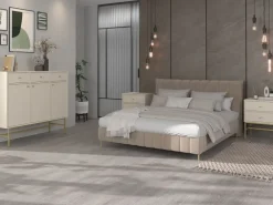 Zestawy Mebli Do Salonu|Szafki Nocne>Lempert Beżowa szafka nocna z szufladami 52 cm TOKEN beż piaskowy