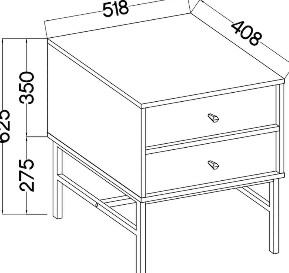Zestawy Mebli Do Salonu|Szafki Nocne>Lempert Beżowa szafka nocna z szufladami 52 cm TOKEN beż piaskowy