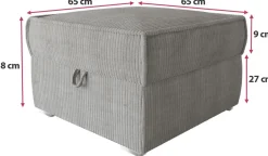 Meble Dla Dzieci|Meble Młodzieżowe></noscript>BROMARKT Beżowa sztruksowa pufa ze schowkiem do salonu TOP