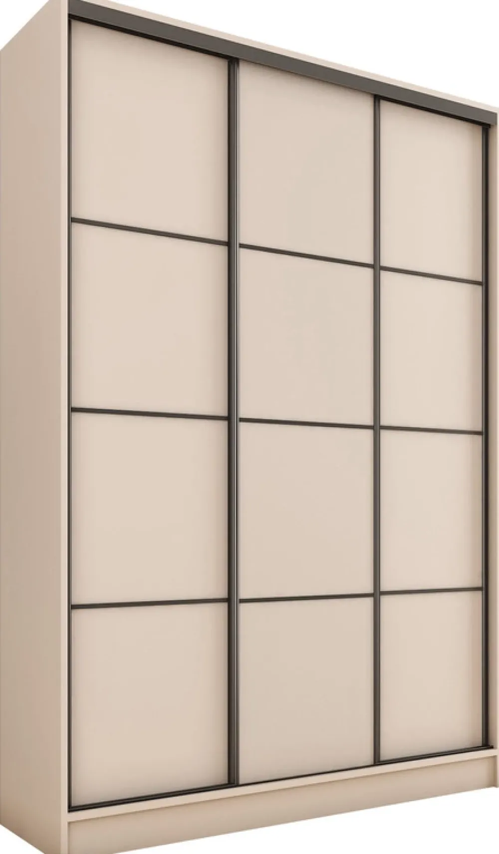 Zestawy Mebli Do Przedpokoju|Szafy Do Przedpokoju>BROMARKT Beżowa trzydrzwiowa szafa przesuwna 150 cm LOFT MAX beż piaskowy