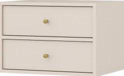 Meble Młodzieżowe|Zestawy Mebli Do Salonu>Lempert Beżowa wisząca szafka nocna do sypialni z szufladami 52 cm TOKEN beż piaskowy