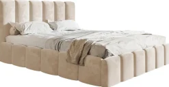 Meble Dla Dzieci|Łóżka Młodzieżowe>Riban Beżowe jednoosobowe łóżko 120x200 cm tapicerowane z pojemnikiem SALERNO